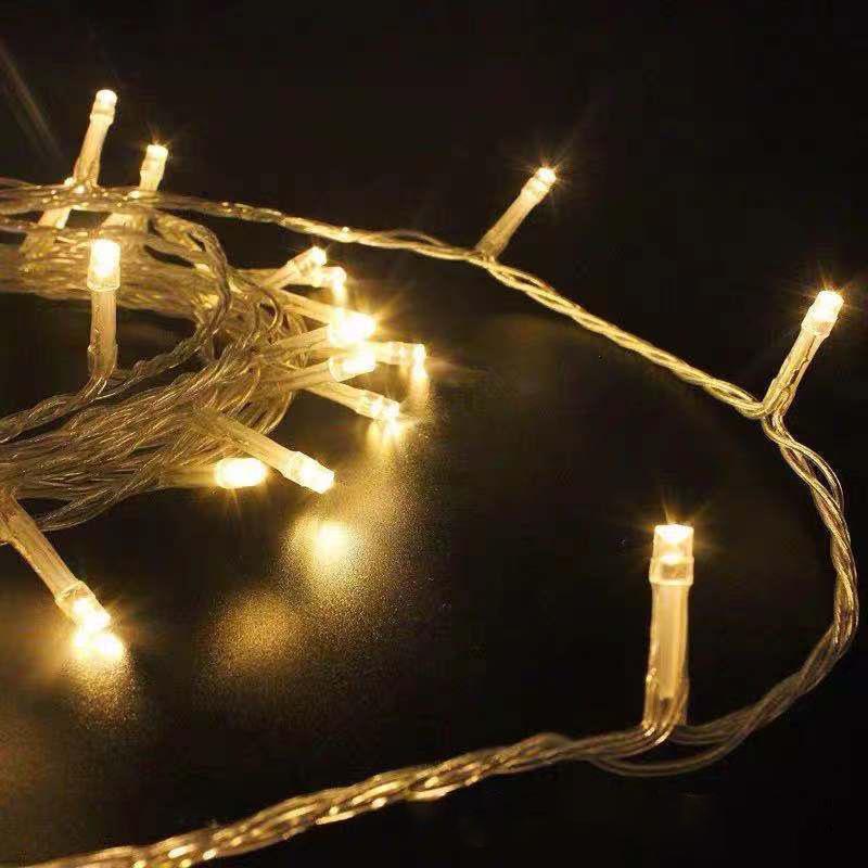 LED Outdoor Courtyard Fairy String Lights - Christmas Decorations & Starry Sky Bare Bulb Lights