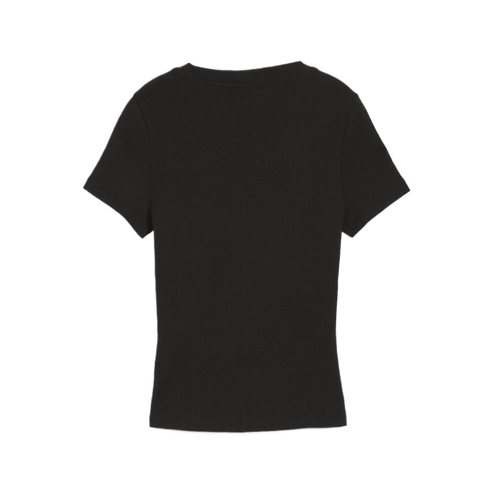 Puma Classics Fashion Soft Versatile Comfortable Solid Color Short Sleeve Regular T-Shirt Women Tops Black 626629-01