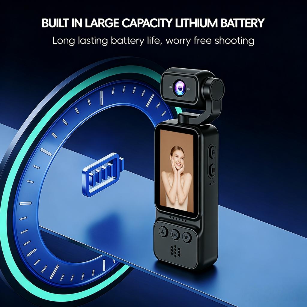 High-definition Pocket Camera, 1000mAh Battery, Webcam, USB-C Charging, Travel and Action Camera