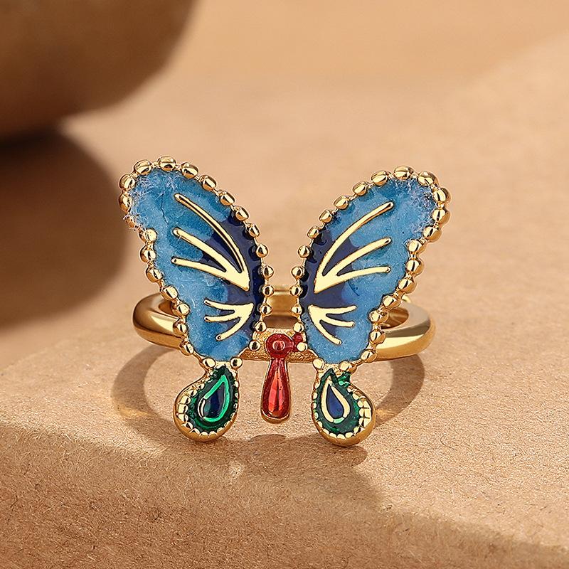 

Retro ethnic butterfly ring, adjustable opening Adjustable opening
