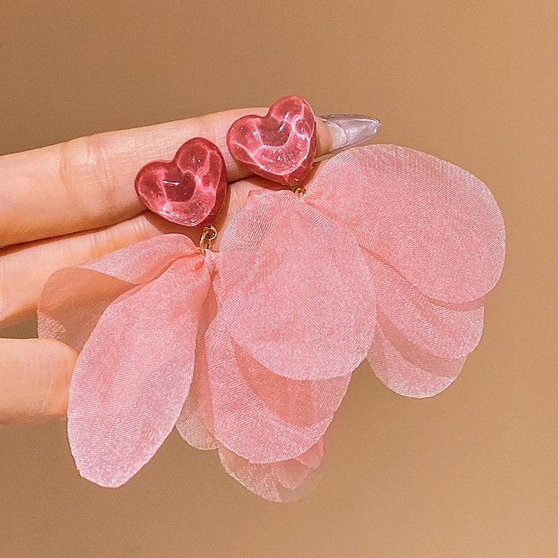 2024 Summer Floral High-End Stud Earrings - Elegant Light Luxury Design for Women