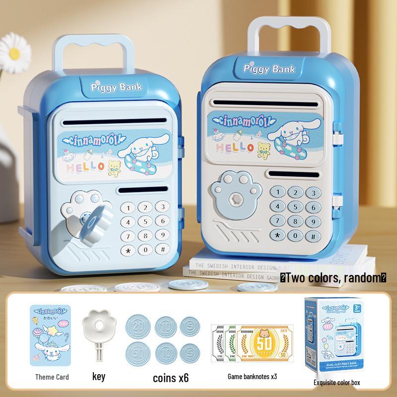 Smart Piggy Bank: Automatic Money Rolling, Fingerprint Lock, Sound & Light Features for Kids