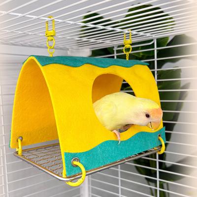Parrot Hanging Nest Triangle Bird House Breathable Fabric Summer Sleeping Hut for Small Medium Parrots Finches Sparrows