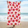 Cute Strawberry-Patterned Beach Towel - Lightweight Microfiber, Rectangular Towel for Summer Fun At the Seaside, Hand Wash Only