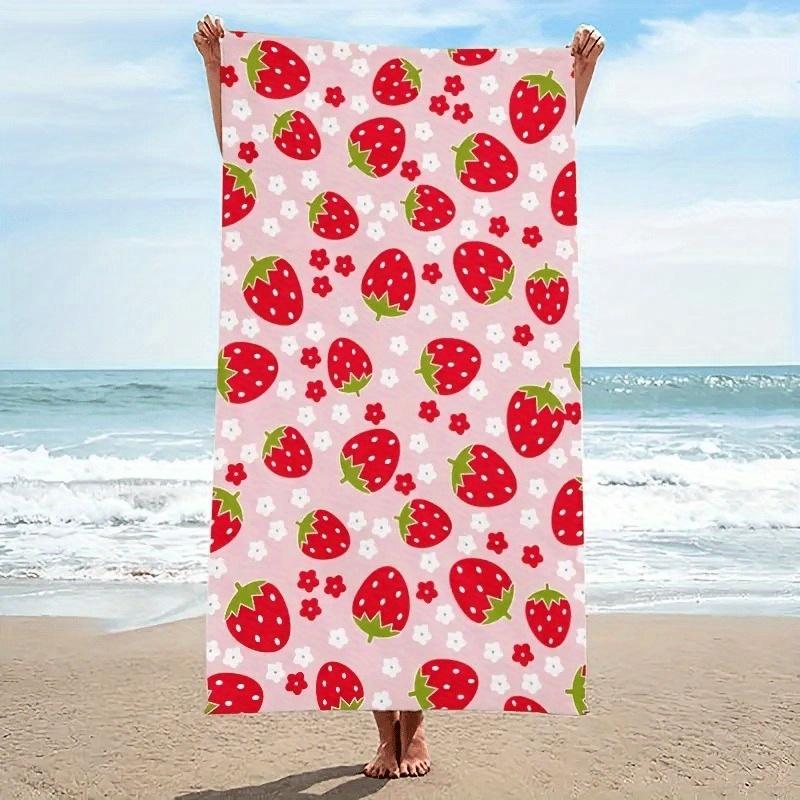 Cute Strawberry-Patterned Beach Towel for Summer Fun at the Seaside W30*H60(CM)