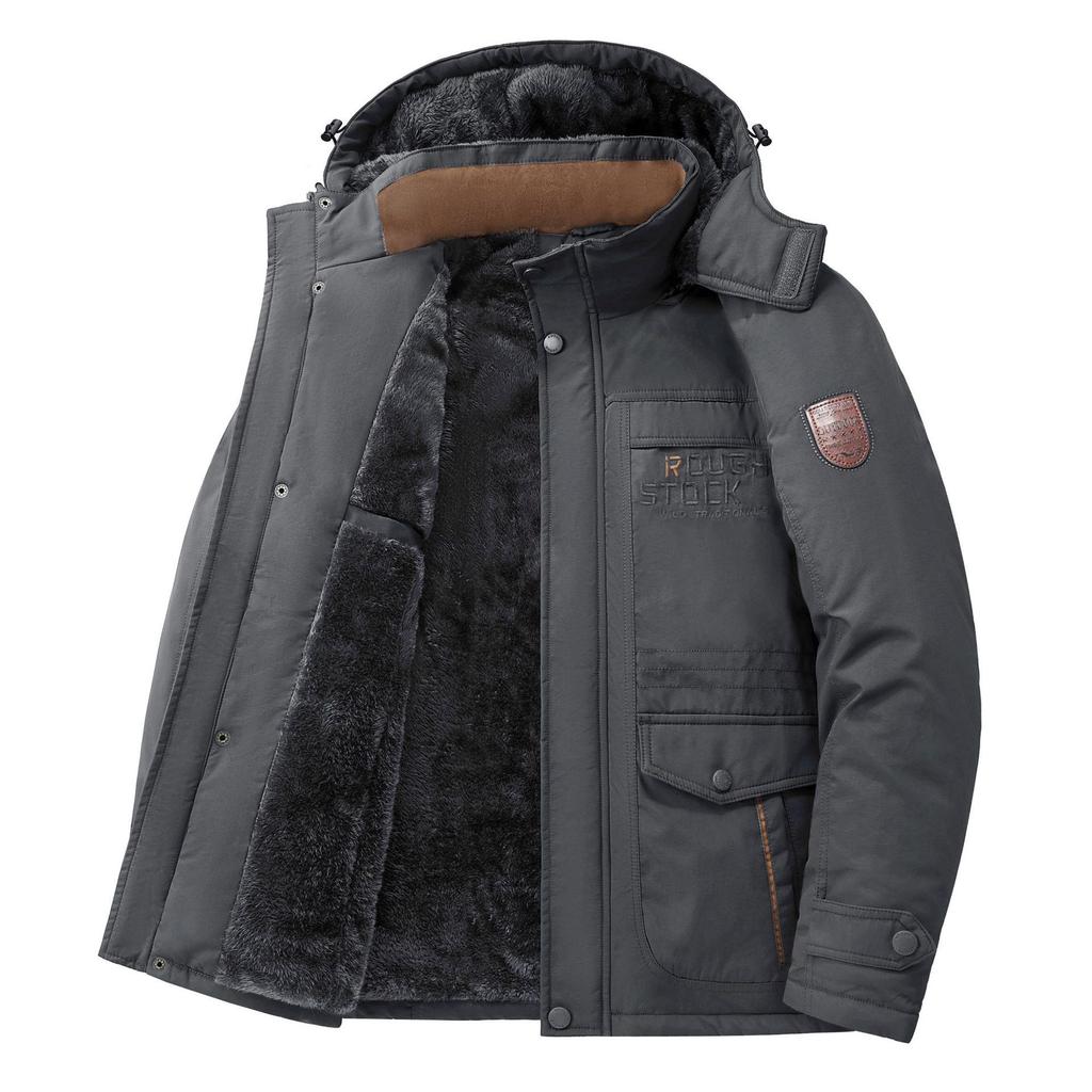 Men's Outdoor Thickened Mid-Length Velvet Jacket: Versatile, Stylish Windbreaker for Winter Cold Protection