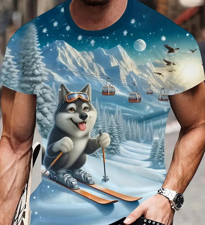 XXS-6XL Plus Size Men's Print T-Shirt Casual Short Sleeve Tops Tees Round Neck T-shirts For Men Funny Animal Dog Graphic T Shirt