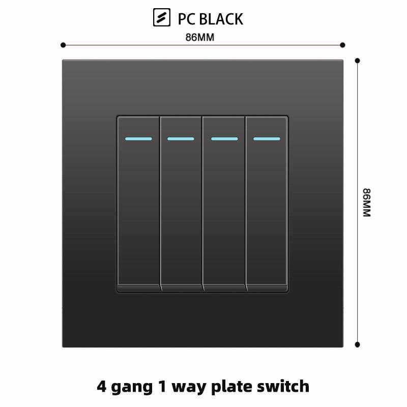 British 13A Socket with USB-C Fast Charging, Hong Kong & Macau Version, Black 3-Hole Square Pin 86 Panel