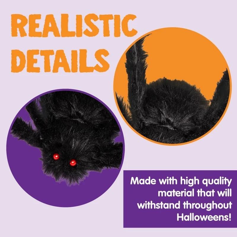 Halloween Decoration Giant Spider, Suitable for Garden Lawn and Indoor Decoration Props, Party Trick Simulation Balck Spider