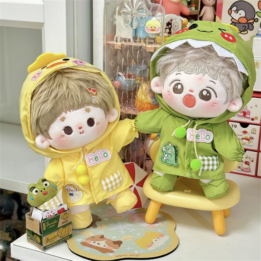 AXLUCE - Plush Clothes - Chick - Dinosaur - Raincoat - Plush Toy - Clothes - 10cm - Doll (Dinosaur (green), 10cm)