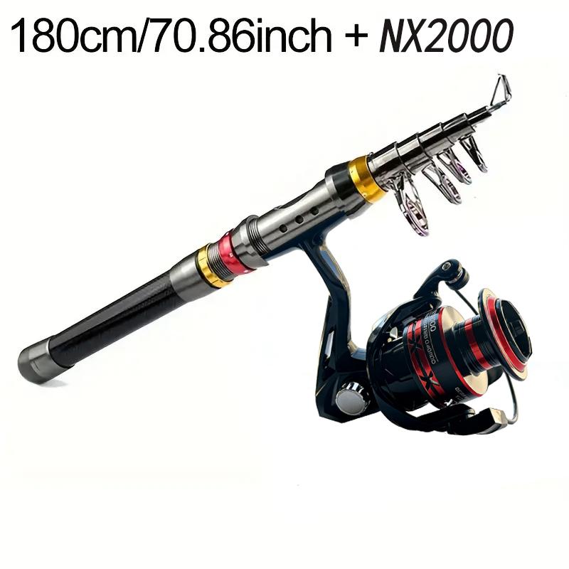 Carbon Fiber Telescopic Fishing Rod and Reel Combo Short Sea Rods Spinning FIshing Pole Superhard 1.8M 2.1M 2.4M 2.7M 3.0M 3.6M