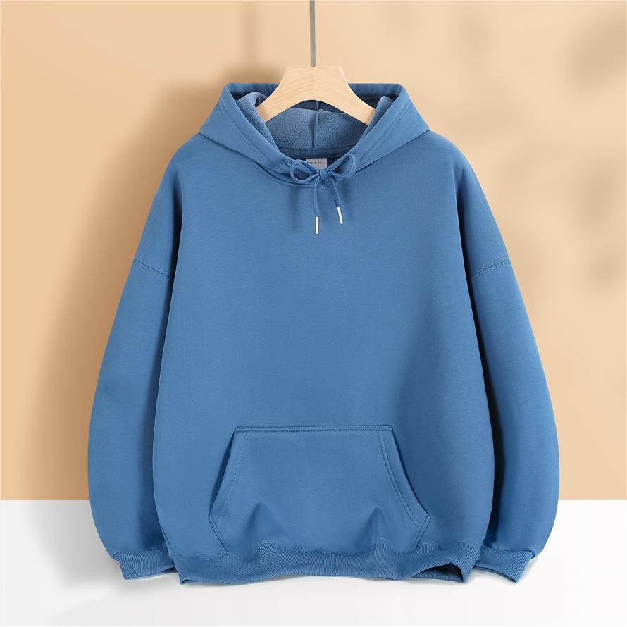 Autumn/Winter Pearl Series Fleece Hooded Dropped Shoulder Sweater, Casual Long Sleeved Couple Clothes,Trendy Brand  Unisex