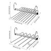 Stainless Steel Folding Pants Hanger – Multi-Layer Magic Clips & Retractable Space-Saving Organizer