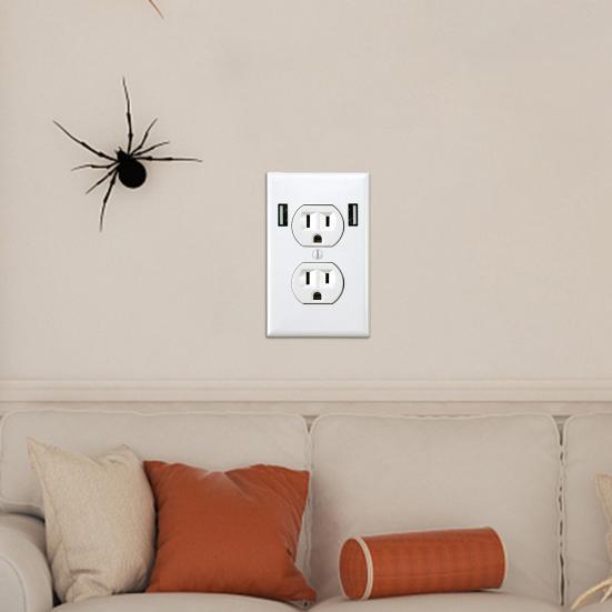 Yousheng 4Pcs Fake Wall Outlet Sticker Prank Prop Realistic Waterproof False Electrical Outlet Sticker Home Office Wall Simulated Power Socket Vinyl