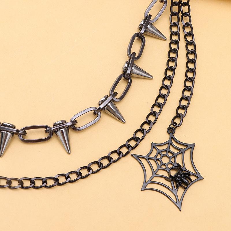 Fashion Versatile Punk Metal Pants Chain Hip Hop Spider Web Pendant Jeans Chain Multilayer Pants Decoration Waist Chains Gifts