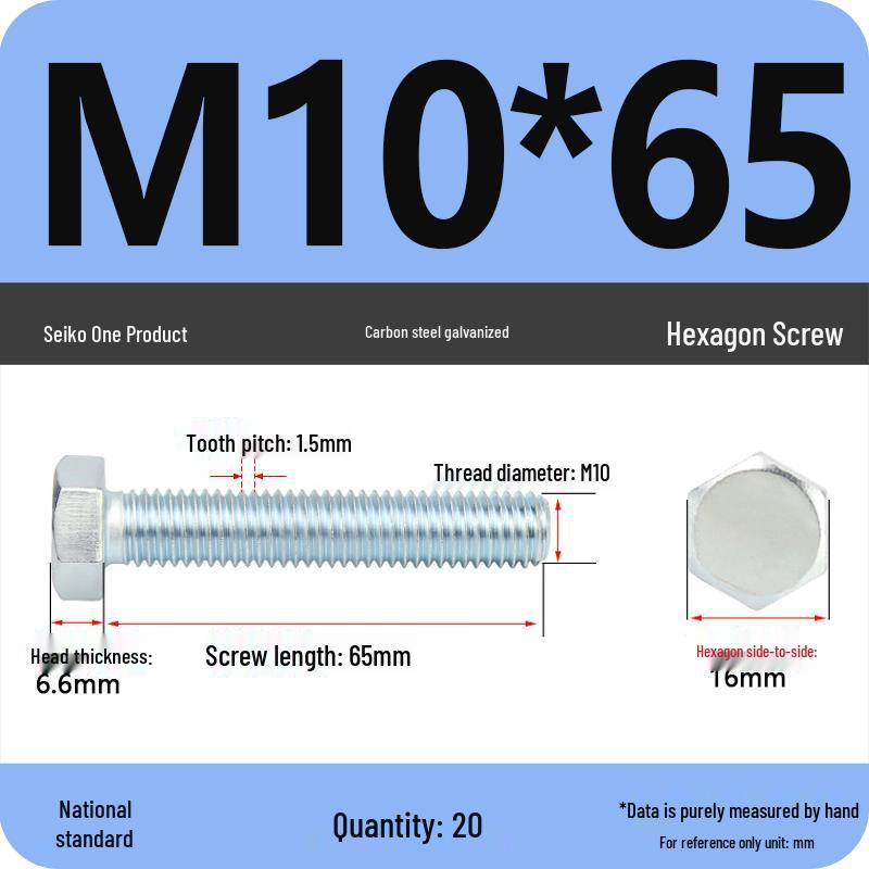 8.8 Grade Hot-Dip Galvanized Hex Bolt Nail M4-M30