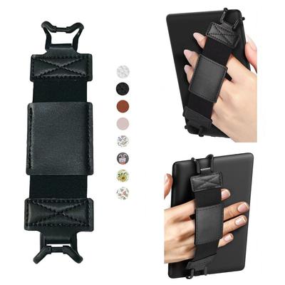 PU Leather Secure Hand Strap Versatile Anti Drop eReader Holder Portable for Kindle/Kobo/Voyaga/Lenovo/Sony 6-8" E-Book Tablet