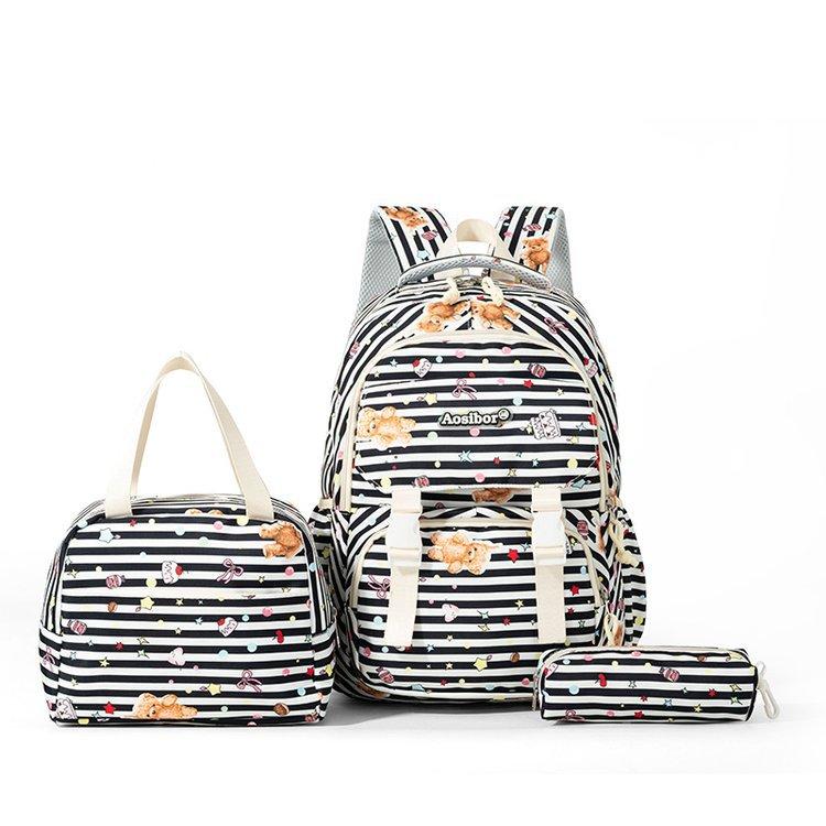 Three-piece Backpack Student Schoolbag Junior High School Women's Large-capacity Backpack