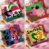 Chinese Zodiac Print Cushion Cover Anti-dustmite Pillowcase Invisible Zipper Silky Short Plush Sofa Cushion Cover