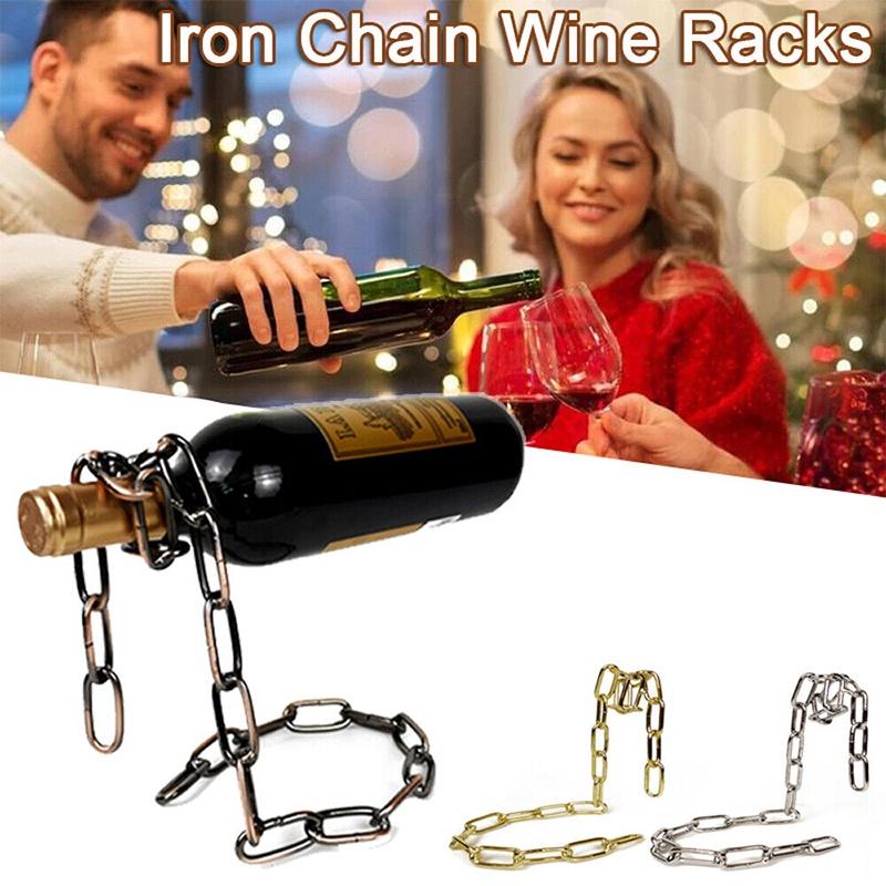 Stylish Chain Wine Holder Crafted With Magic Rope Kitchen Decor