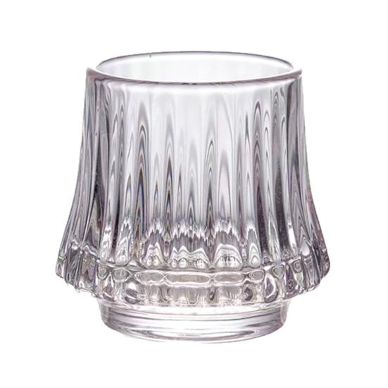 Yousheng Volcano Texture Glass Coffee Cup 150ml Whiskey Tumbler with Embossed Design Heat & Cold Resistant Drink Cup for Espresso Latte Cocktails