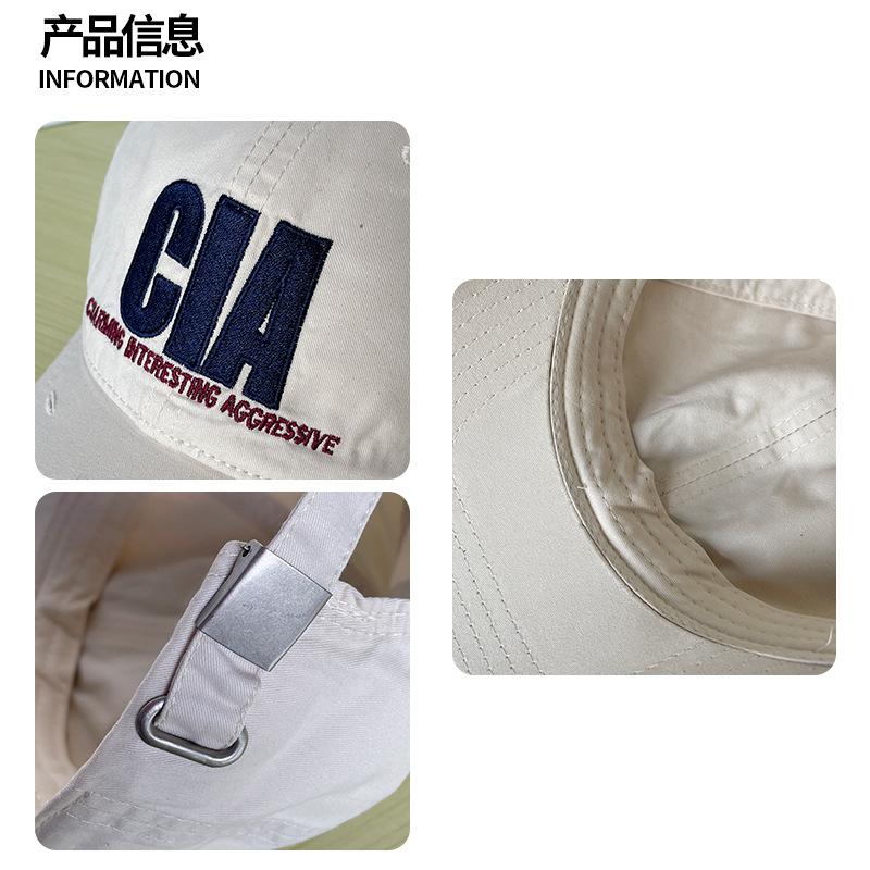 Casquette de baseball rétro américaine brodée et usée, polyvalente pour toutes les saisons, fait paraître le visage plus petit, casquette de sport, mode de rue étudiante