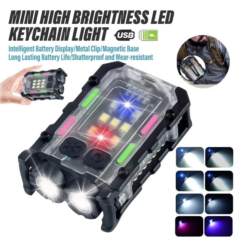 Bright EDC Flashlight Portable Mini LED Light Outdoor Camping Hiking Tools USB Rechargeable Running Emergency Hiking Lantern