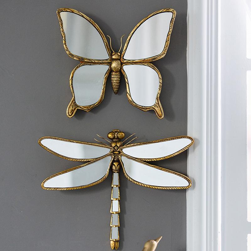 3D Relief Resin Dragonfly Wall Hanging Decor Vintage Butterfly Pendant Art Bedroom Living Room Bohemian Home Background Craft
