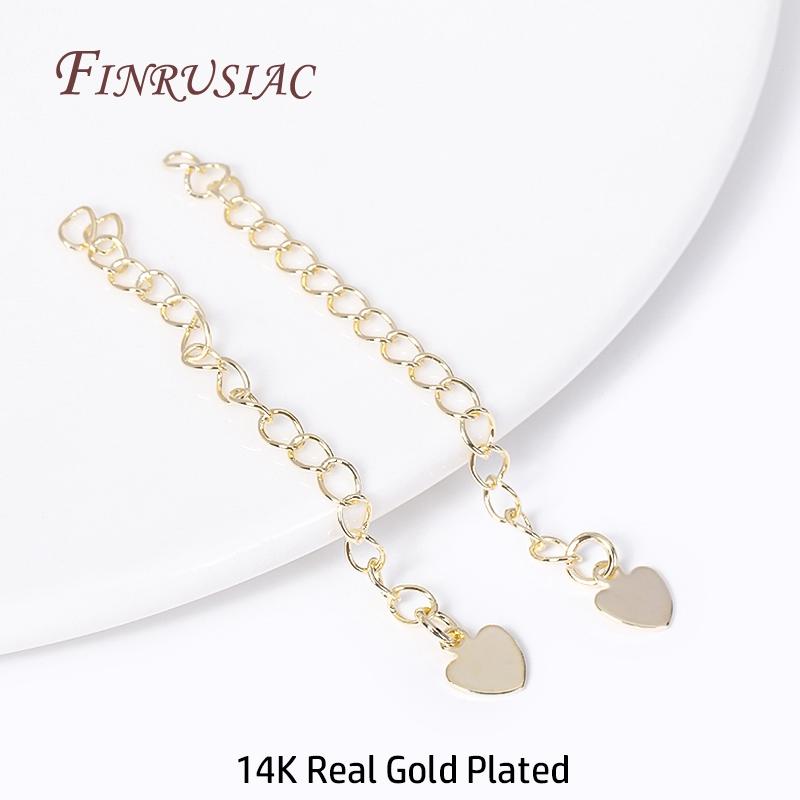 Brass Metal Extension Chain Connectors For DIY Necklace Bracelet Jewelry Making Findings 18K Gold Plated Chain Extender with Tag