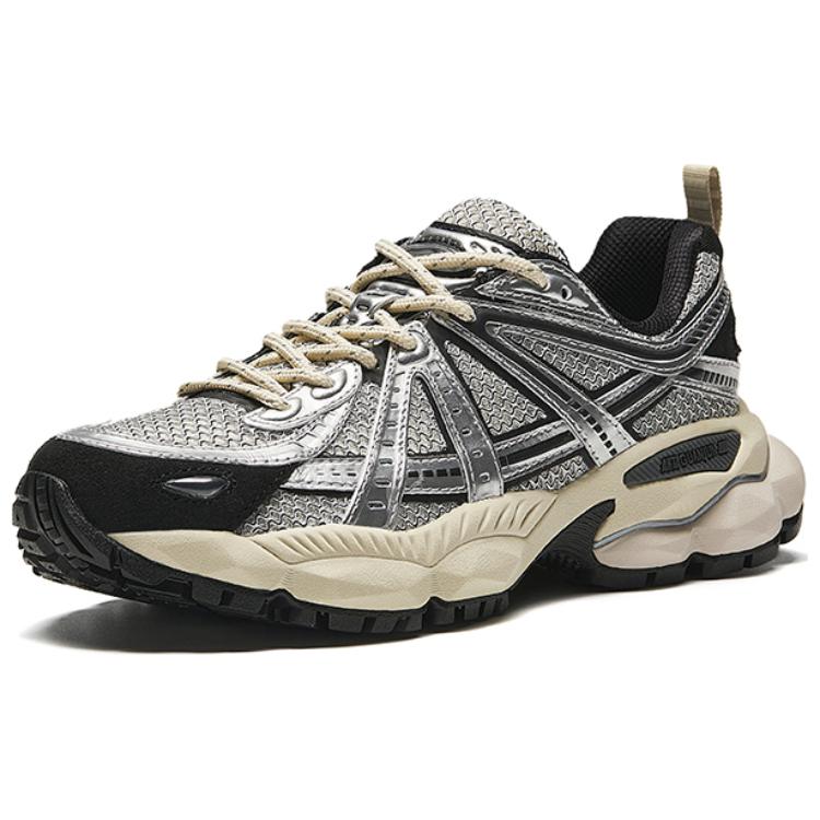 New Anta Champion Series Cushioned Slip Resistant Low Top Casual Shoes Women's Silver Black 122438808A-1