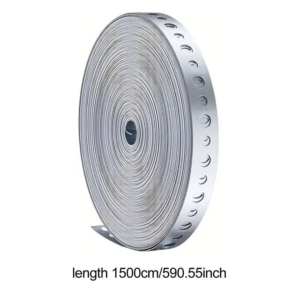 1 Rolle 15m x 18mm verzinktes Metallband mit vorgestanzten Löchern Metallband für Rohrstützen und Blechbearbeitung