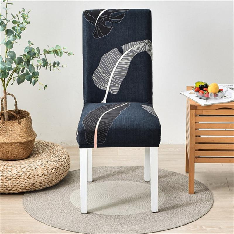 1PC Bedruckter Stuhlbezug, Stretch, waschbar, abnehmbar, große elastische Stuhlbezüge, Sitzbezug für Bankett, Hotel, Küche, Wohnzimmer