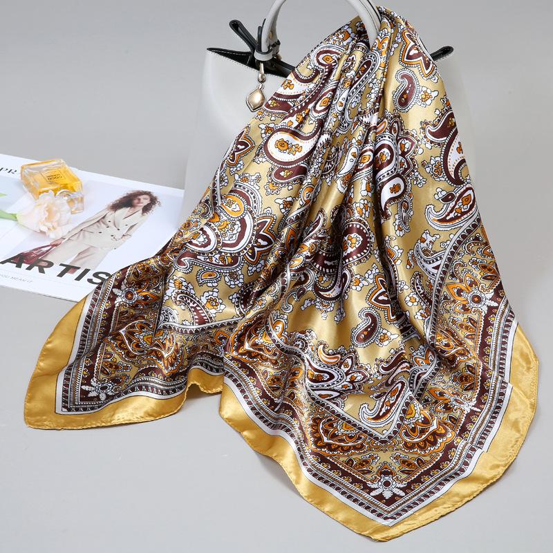 90 Square Scarves, Silk Scarves, Women's New Spring and Summer High-end Sense Versatile, Thin Scarves, Shawls Outside