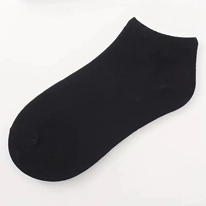 10 Pairs Men'S Polyester Boat Socks New Style Black White Grey Business Men Stockings Soft Breathable Summer For Male