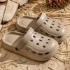 Adults Casual Solid EVA Sandals Summer Air Hole Deodorant Outdoor Shoes Big Platform Soled Beach For Women Men Couple Lovers