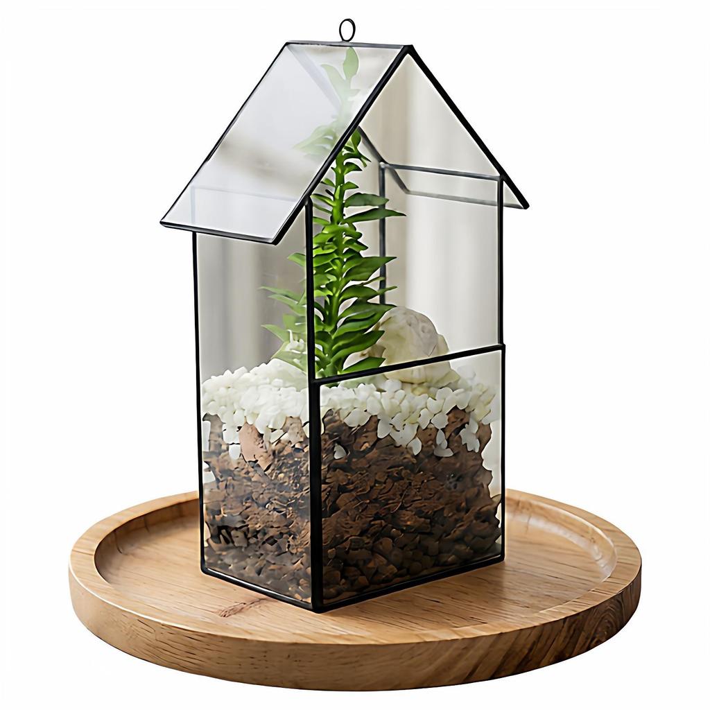 Geometric Glass Terrarium: Modern Succulent Planter & Home Decor for Coffee Shop Ornaments