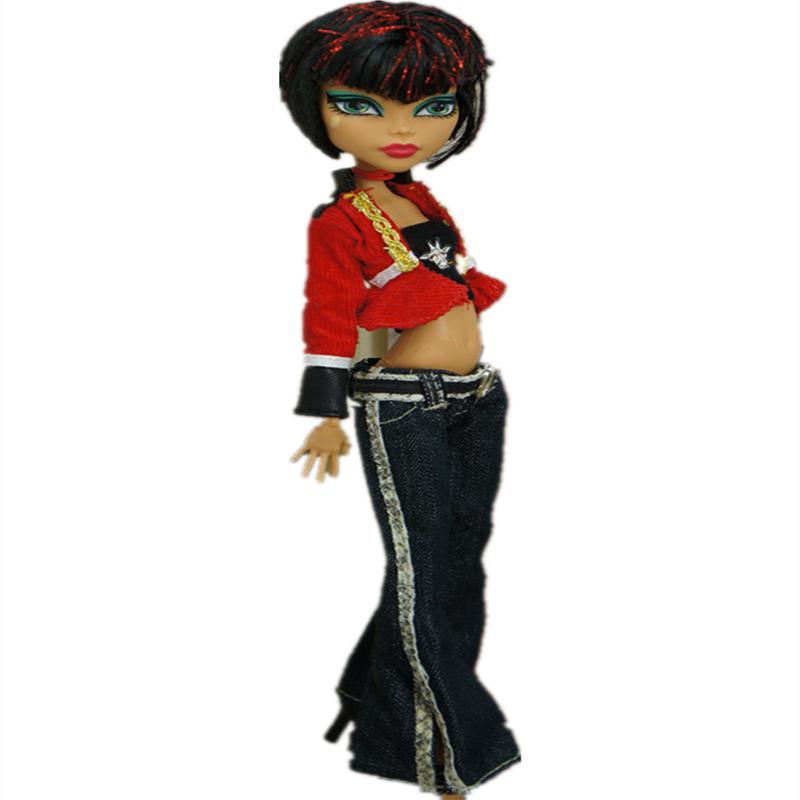 Monstering High Doll Clothing Set Dress Handmade Outfit Chinese Classic Doll Holiday Decors Clothes Girl Dressing Coat Pants