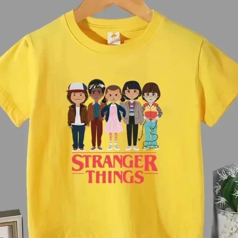 Summer Kids Travel Wear T-shirt Stranger Things Boys Clothes Girls Short Sleeve Anime Tshirt Tee Stranger Thıngs Tops