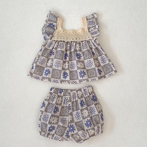 2025 New Summer 0-3Yrs Children Clothes Suit Sleeveless Solid Color Denim Vest+Shorts Newborn Baby Girls Clothing Set