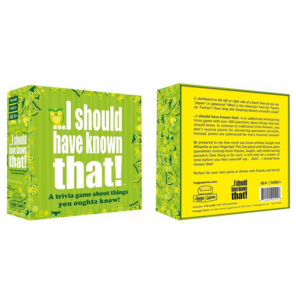 Buy I Should Have Known That Trivia Game Playing Card Game Interactive Game  Card at affordable prices — free shipping, real reviews with photos — Joom