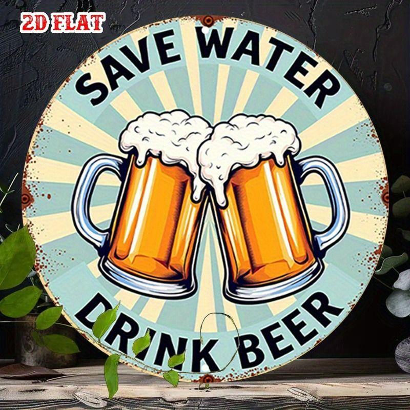 Retro Girl Tin Metal Logo Round Painting for Bar Restaurant