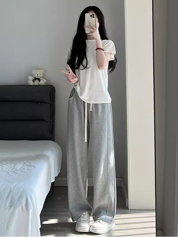 Women's High Waist Loose Fit Petite Straight-Leg Casual Sweatpants, Spring/Autumn 2025 Collection
