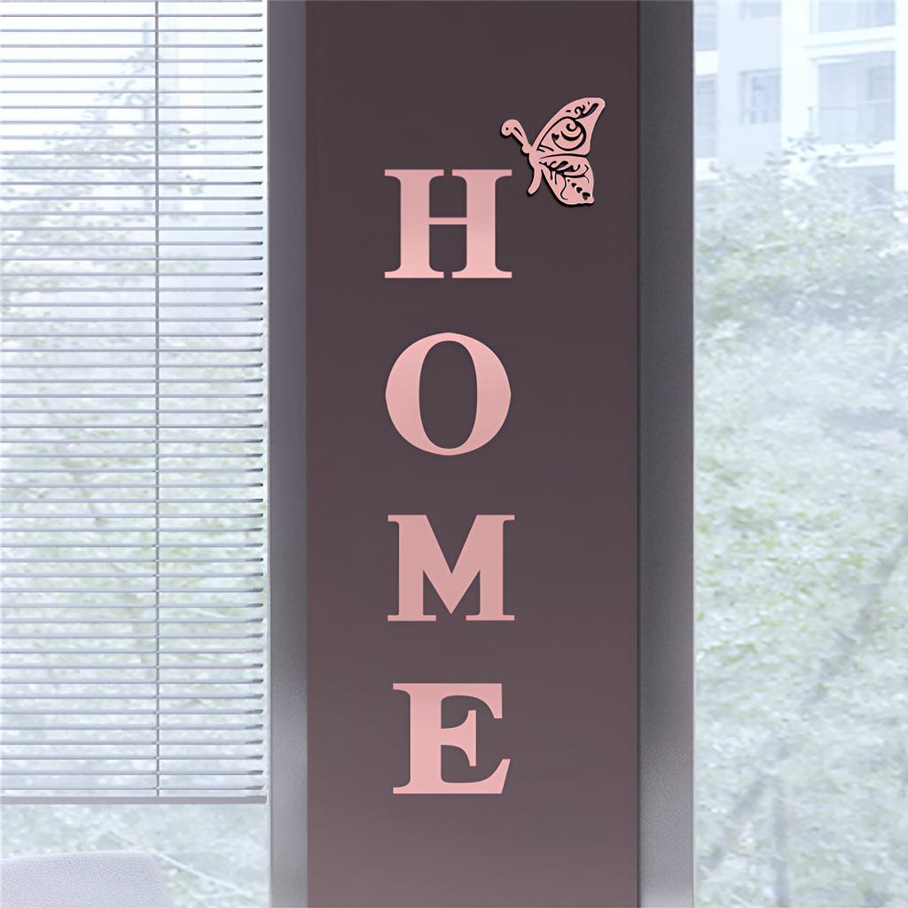 HOME Home Logo 3D Mirror Wall Sticker, Entrance Decoration, Home Decoration