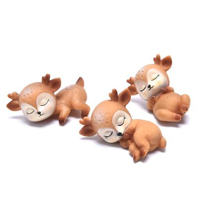 1pc Statue Deer Decorations Fawn Kawaii Sleeping Animal Decor Silicone Animal Statue for Home Tabletop Decor Kids Gift