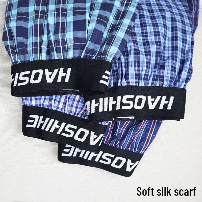 Men’s Loose Fit Plaid Cotton Boxer Briefs Pajama Pants