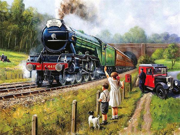 Diamond Art Painting Train Full Square Round Embroidery Mosaic Winter Landscape Handmade Wall Decor