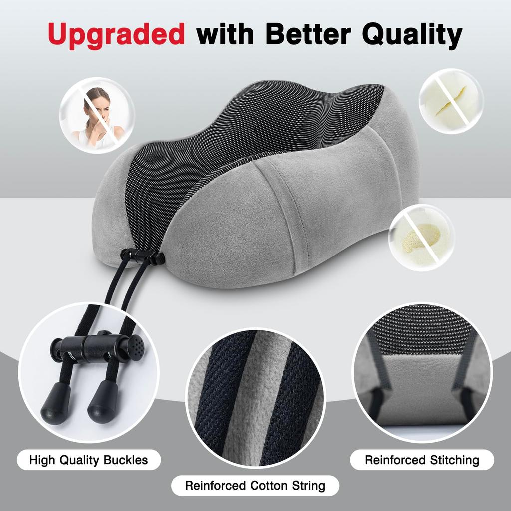 Neck Pillow AirplaneMemory Foam Travel Pillow, Soft Support Travel Neck Pillow for Travelling, Sleeping Rest, Car, Train and Hom