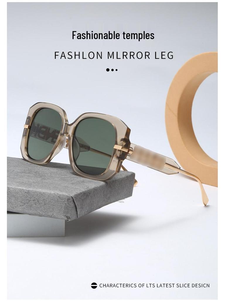 Vintage-Inspired European and American Large Frame Letter Sunglasses for Women