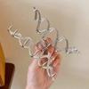 Elegant Geometric Wave Gold Silver Color Hair Claw Clip for Women Metal Large Hair Crab Clamp Hairgrip Korean Hair Accessories Headwear