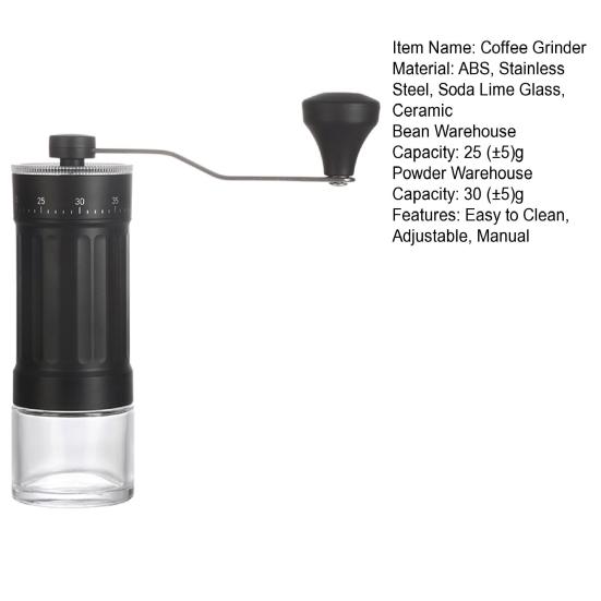 Macinacaffè a manovella con 40 impostazioni regolabili Mini macinacaffè Macinino conico in ceramica per viaggio, campeggio, ufficio